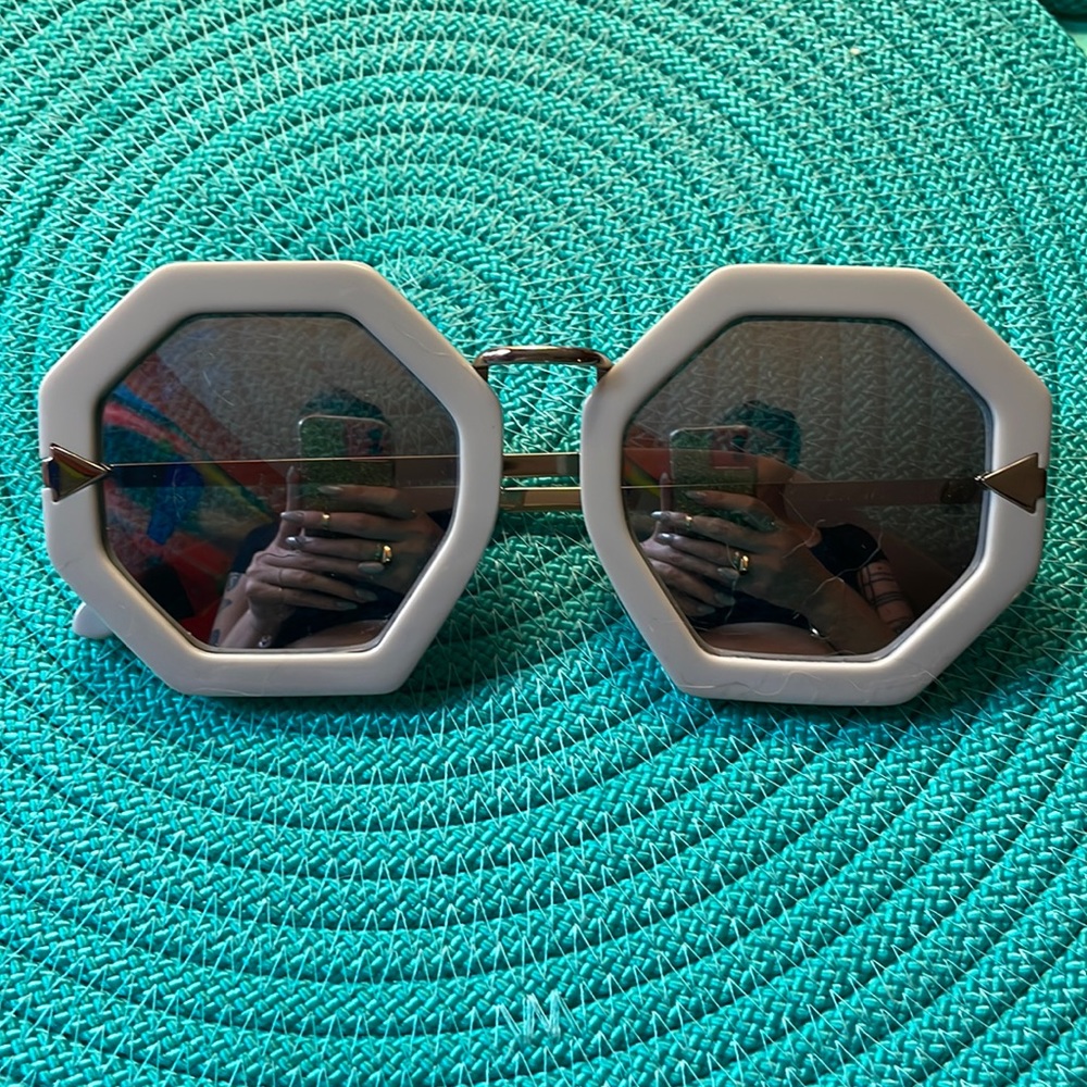 Grey Moon Disco Karen Walker octagonal sunglasses